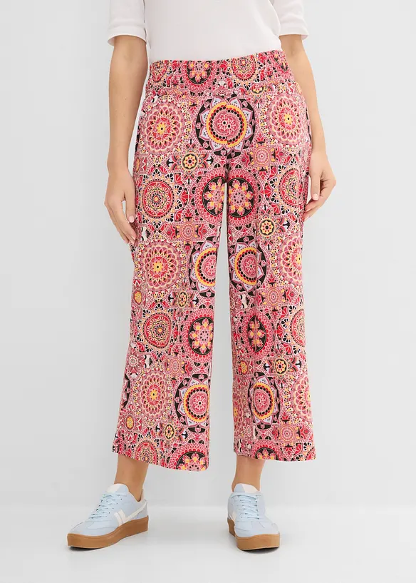 7/8-culotte i jersey med vide ben og bred, vaflet linning, bonprix