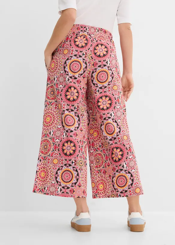 7/8-culotte i jersey med vide ben og bred, vaflet linning, bonprix