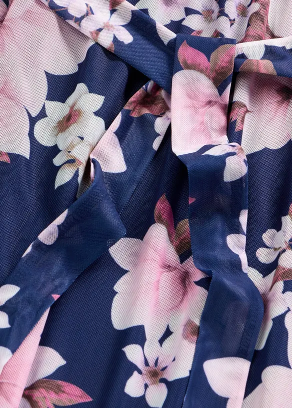 Mesh-midikjole med print, bonprix
