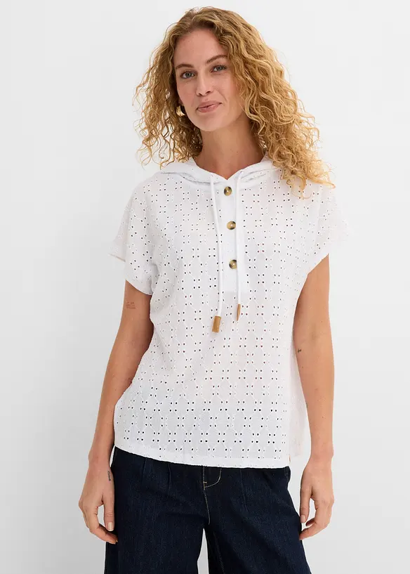 Henley-shirt med hette, bonprix