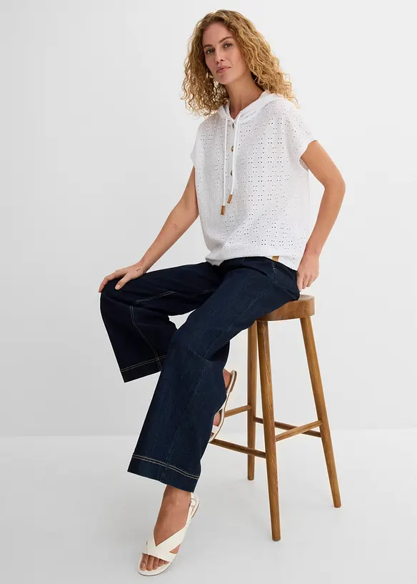 Henley-shirt med hette, bonprix