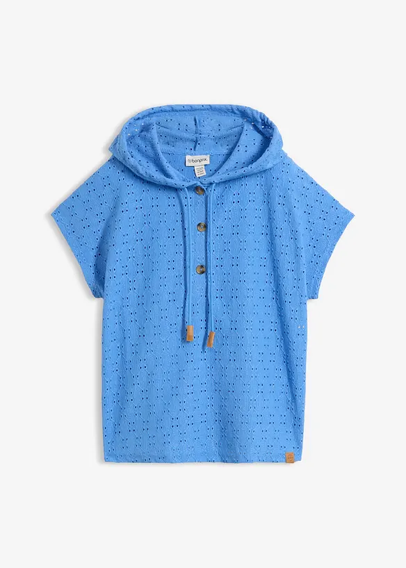 Henley-shirt med hette, bonprix