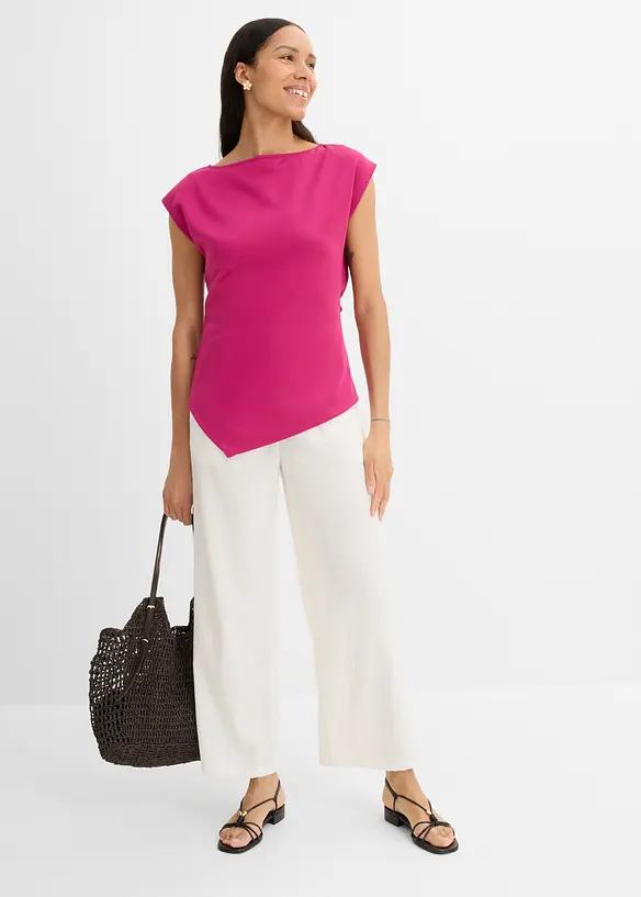 Asymmetrisk topp i behagelig scuba-materiale, bonprix