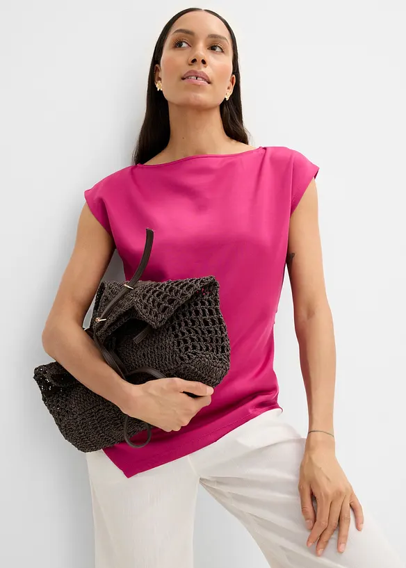 Asymmetrisk topp i behagelig scuba-materiale, bonprix