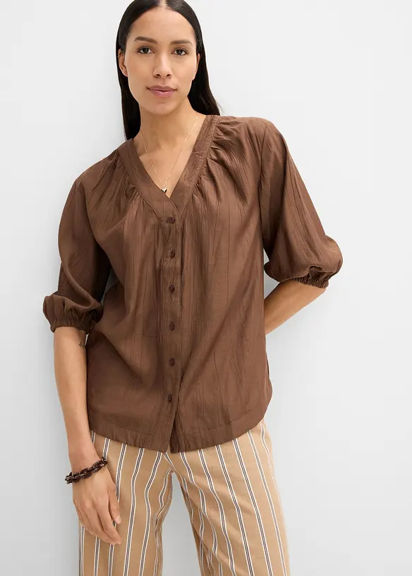 Oversized bluse i myk viskoseblanding, bonprix