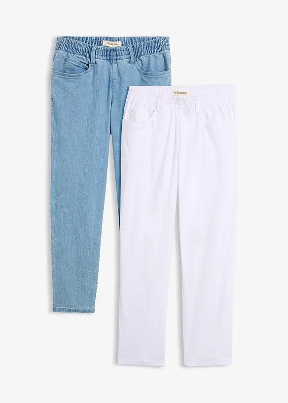 Straight-jeans, Mid Waist, komfortlinning, (2 pack), bonprix