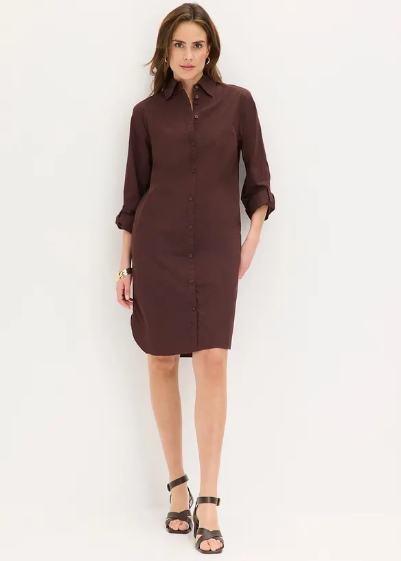 Skjortekjole i bomullspoplin, bonprix