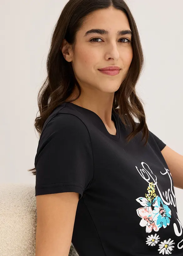 Kort nattkjole i 100% bomull (2-pack), bonprix