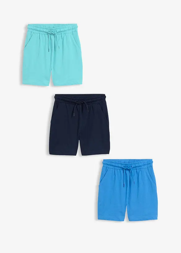 Jersey-bermudashorts i 100% &oslash;kologisk bomull (3-pack), bonprix