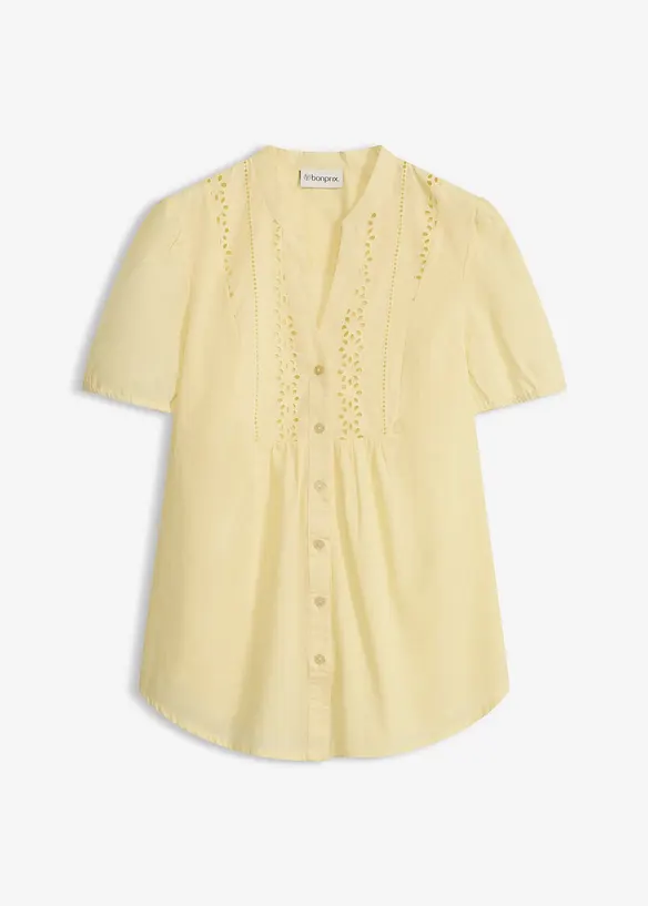 Bluse med hullbroderi, bonprix