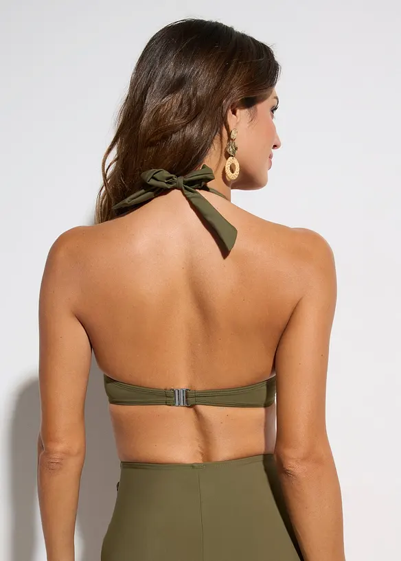 Halterneck-bikinioverdel med V-utringning, bonprix