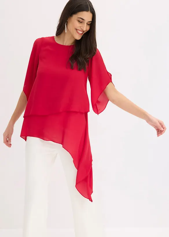 Bluse i lag p&aring; lag-stil med snipper i falden, bonprix