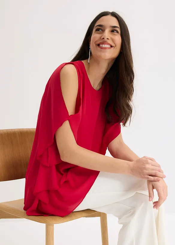 Bluse i lag p&aring; lag-stil med snipper i falden, bonprix