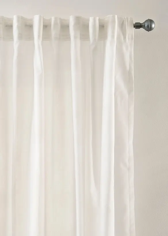 Gardin i lett voile med skjulte hemper (1-pack), bonprix