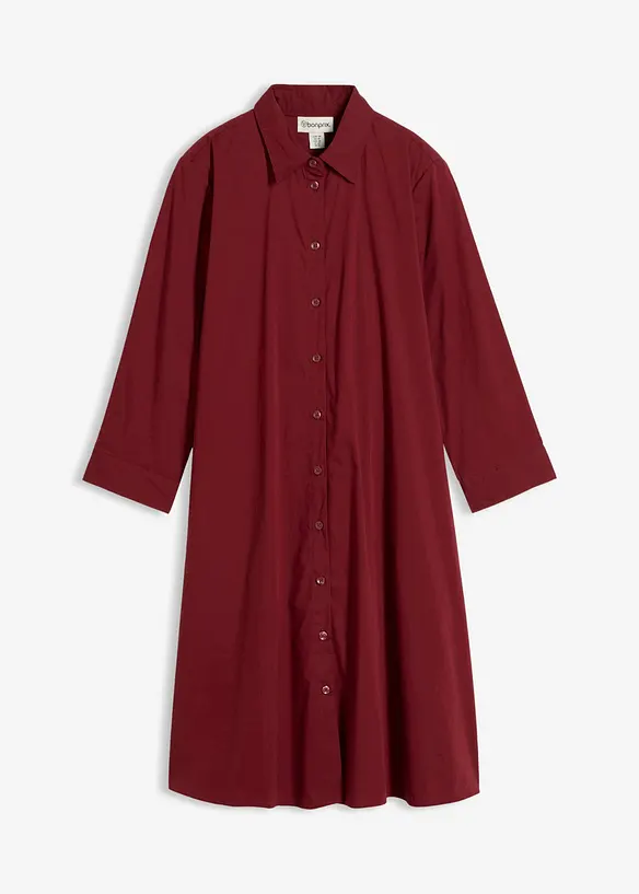 Skjortekjole i strukturert poplin, bonprix
