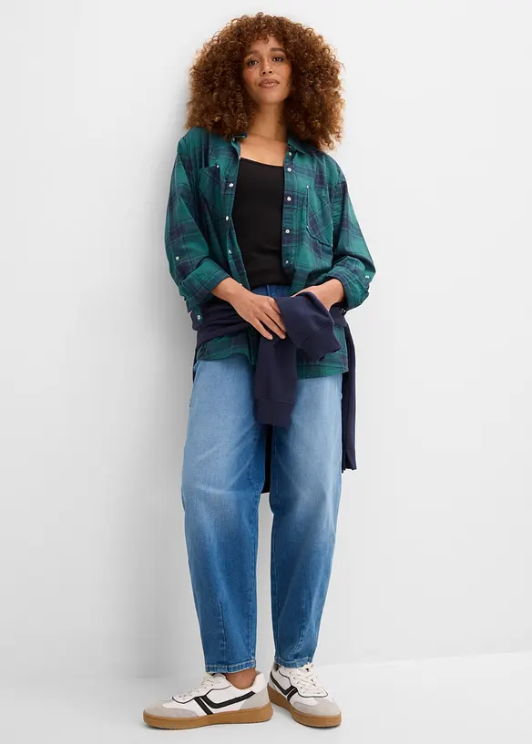 Lang singlet av &oslash;kologisk bomull, 2-pack, bonprix