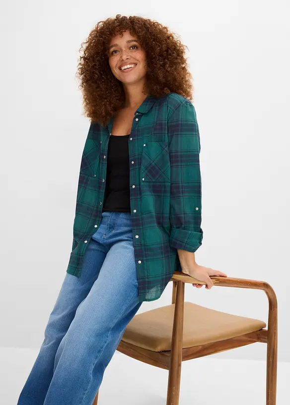 Lang singlet av &oslash;kologisk bomull, 2-pack, bonprix