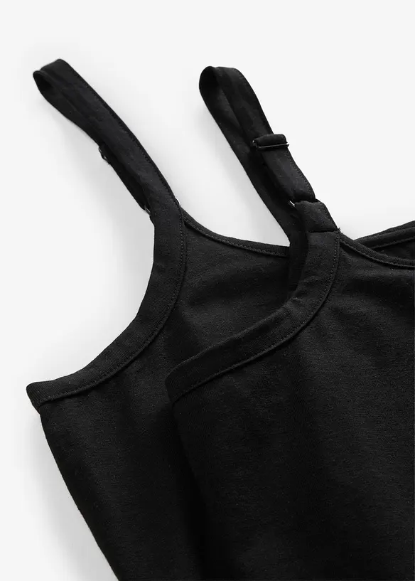 Lang singlet av &oslash;kologisk bomull, 2-pack, bonprix
