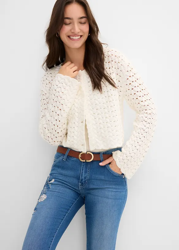 Slengbukse med blomsterbroderi, bonprix