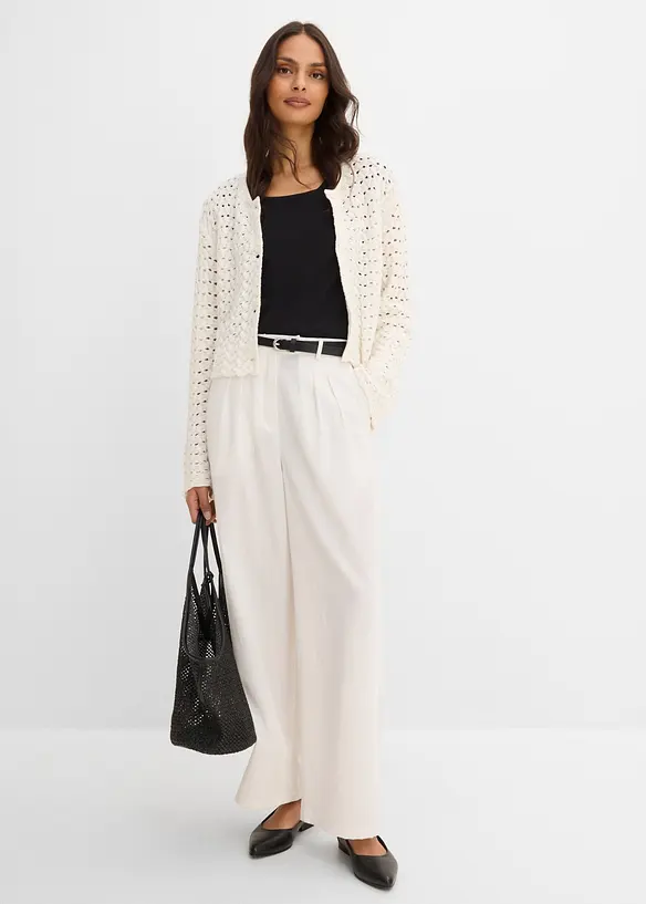 Strikket bolero med hullm&oslash;nster, bonprix