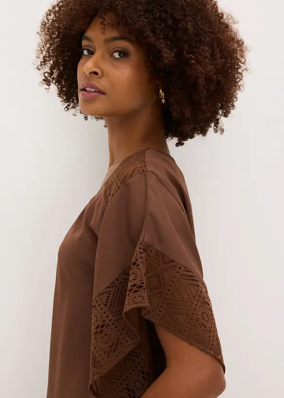 Tunikabluse med applikasjoner, bonprix