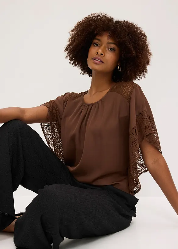 Tunikabluse med applikasjoner, bonprix