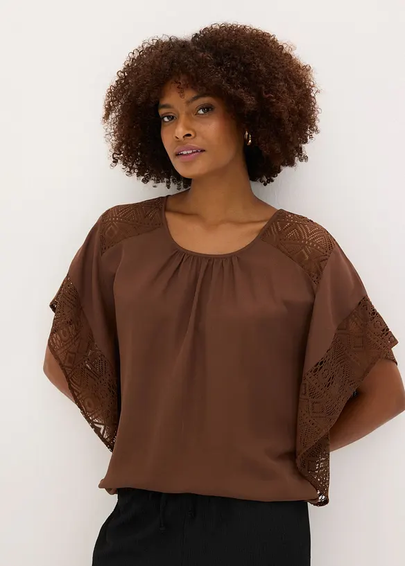 Tunikabluse med applikasjoner, bonprix