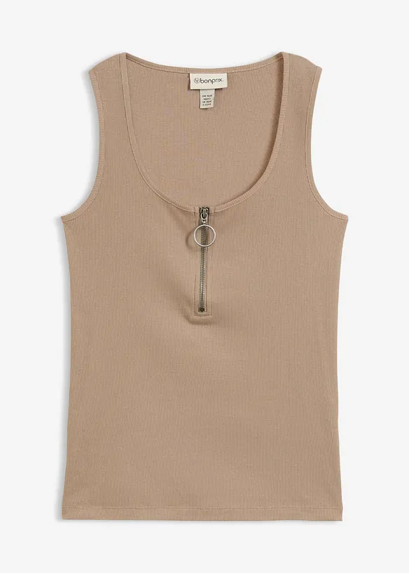 Ribbet topp av 100% bomull, bonprix