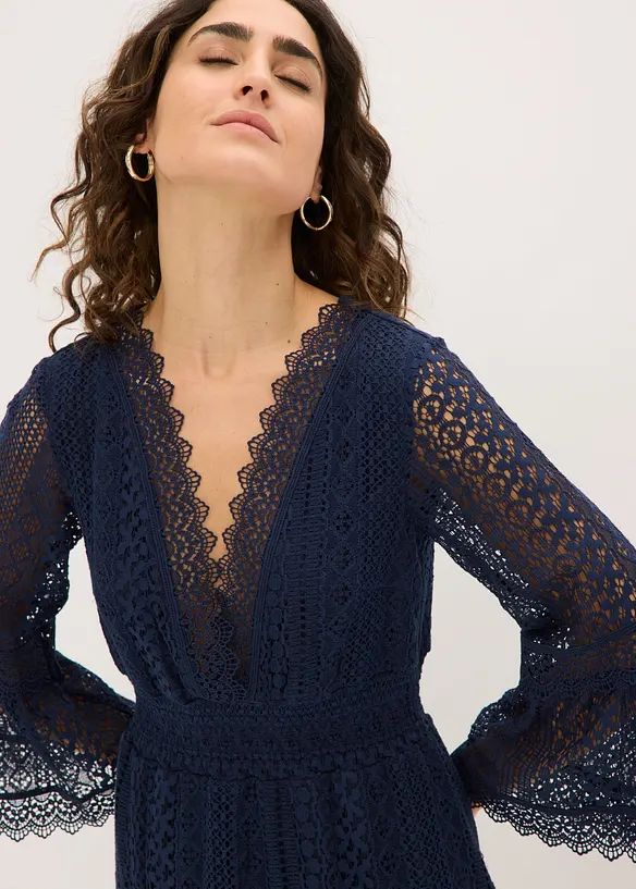 Maxikjole i heklet stil, bonprix