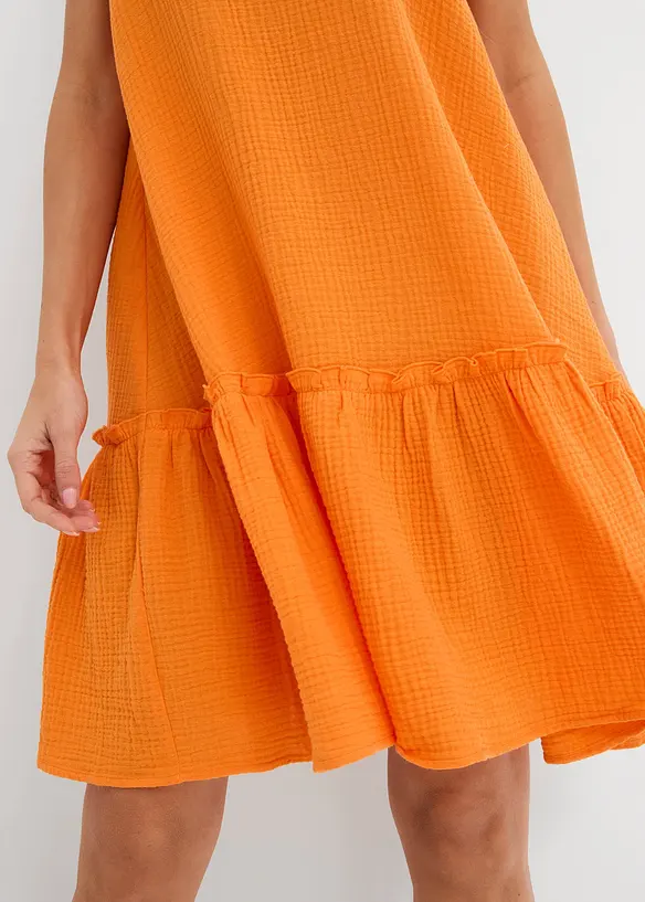 Stroppekjole i musselin, bonprix