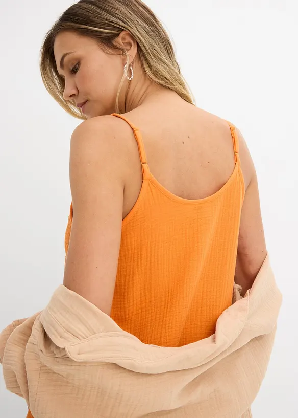 Stroppekjole i musselin, bonprix