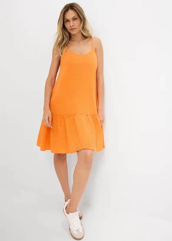 Stroppekjole i musselin, bonprix