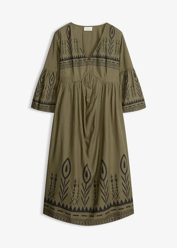 Midikjole i lett viskose, bonprix