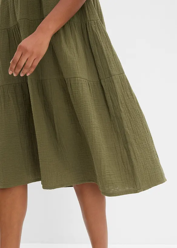 Musselin-kjole i 100% bomull, bonprix