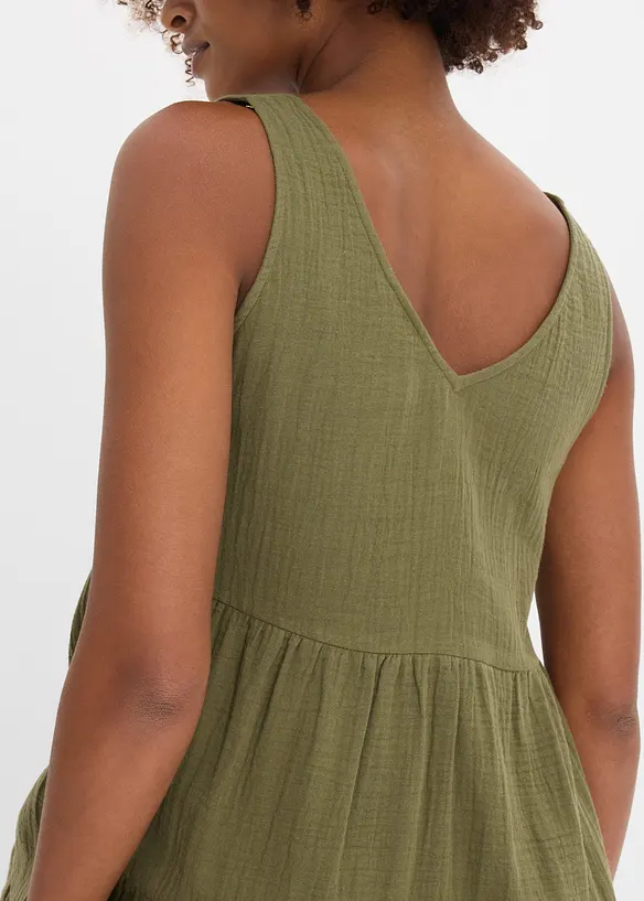 Musselin-kjole i 100% bomull, bonprix
