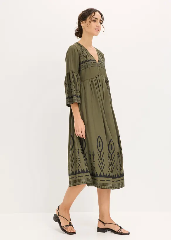 Midikjole i lett viskose, bonprix