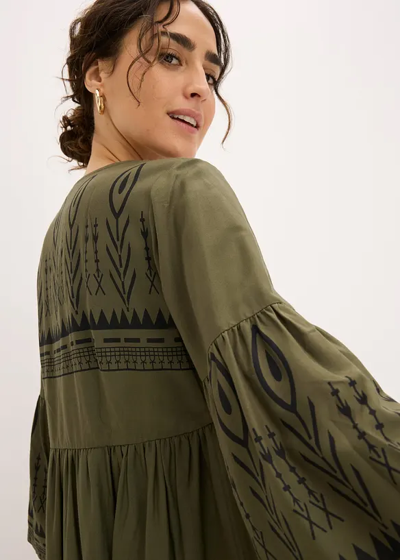 Midikjole i lett viskose, bonprix