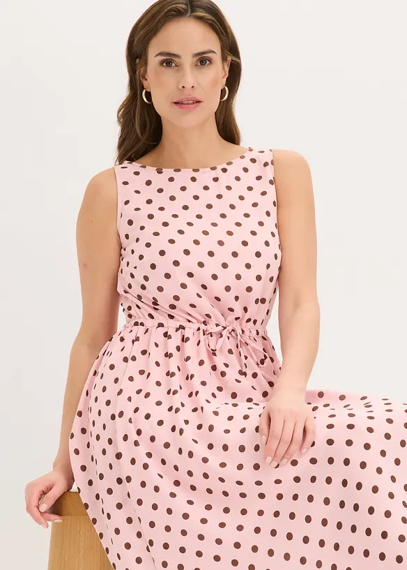 Midikjole med knyteb&aring;nd, bonprix