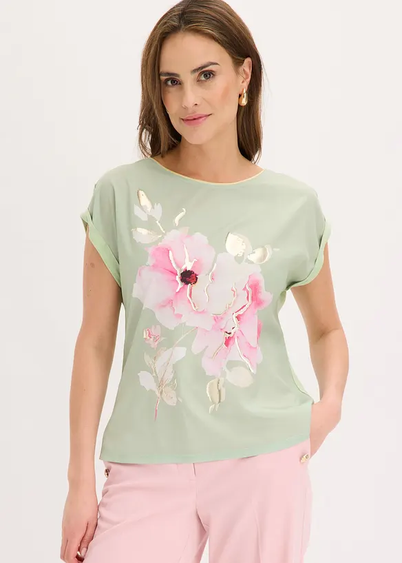 Topp med vevd innfelling, bonprix