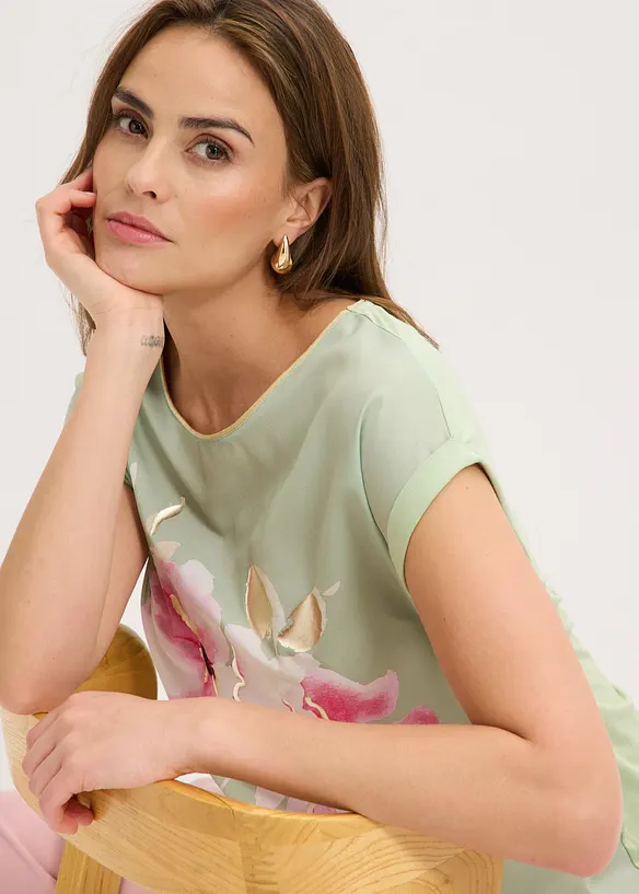 Topp med vevd innfelling, bonprix