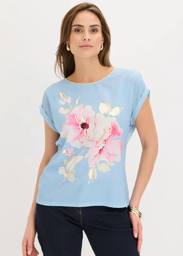 Topp med vevd innfelling, bonprix