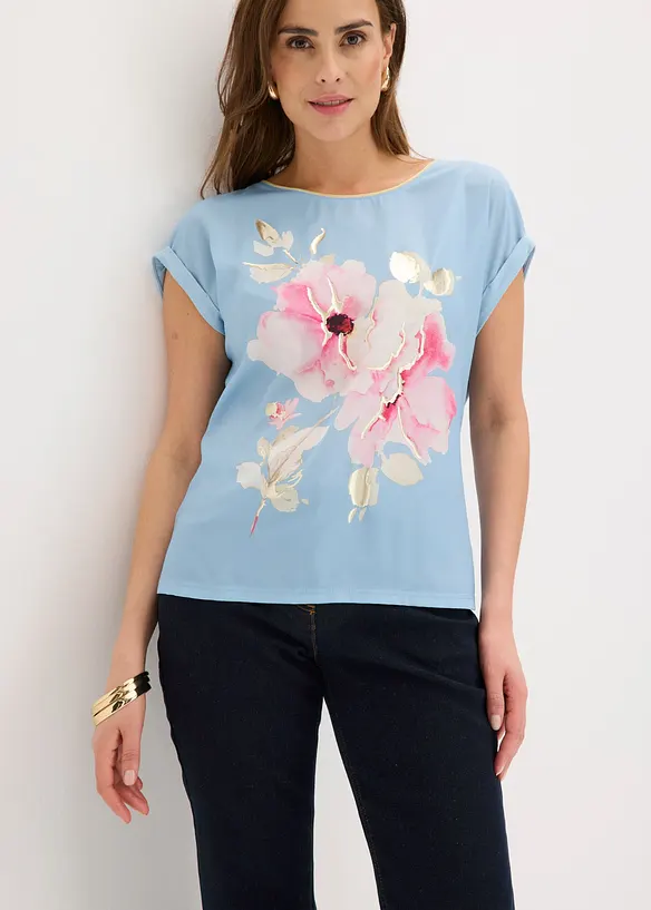 Topp med vevd innfelling, bonprix