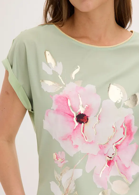 Topp med vevd innfelling, bonprix