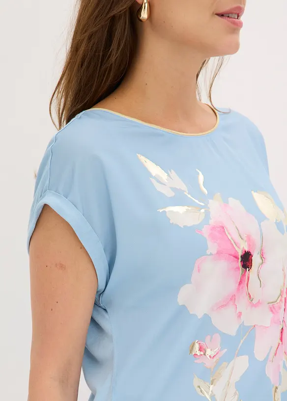 Topp med vevd innfelling, bonprix