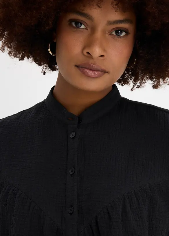 Kortermet musselinbluse, bonprix