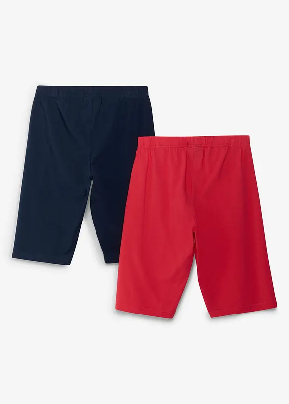 Sykkelbukse i &oslash;kologisk bomull med elastan (2-pack), bonprix