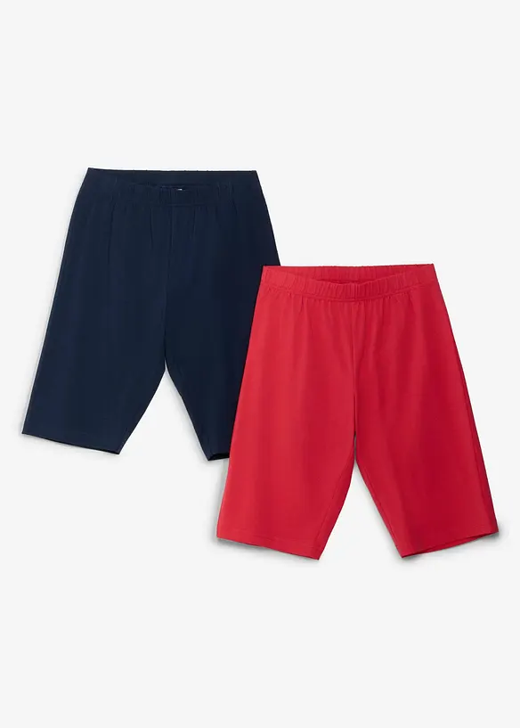 Sykkelbukse i &oslash;kologisk bomull med elastan (2-pack), bonprix