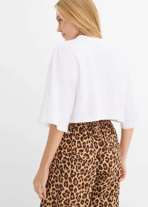 Kort T-skjorte i 100% &oslash;kologisk bomull, bonprix