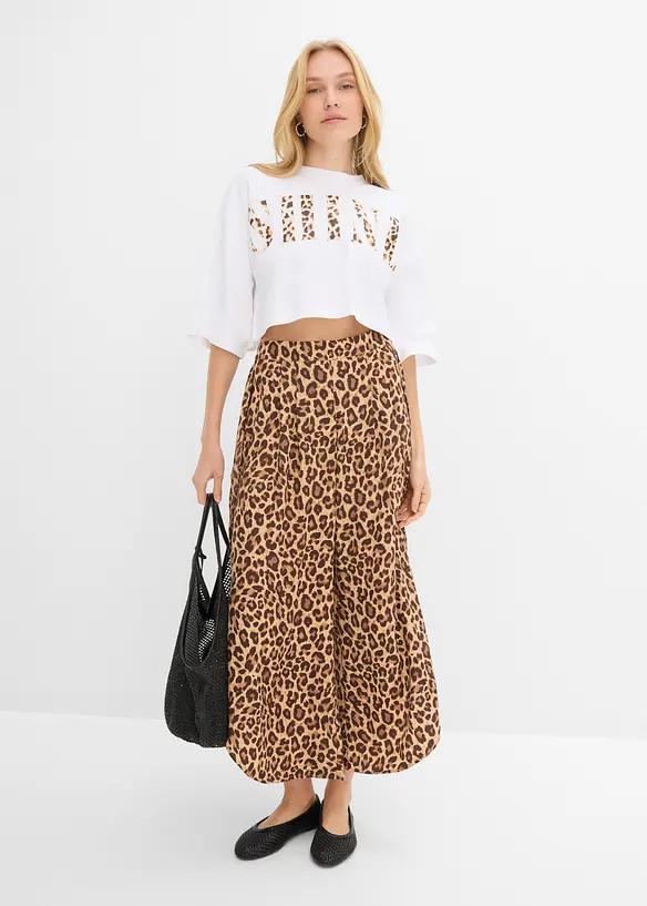 Kort T-skjorte i 100% &oslash;kologisk bomull, bonprix