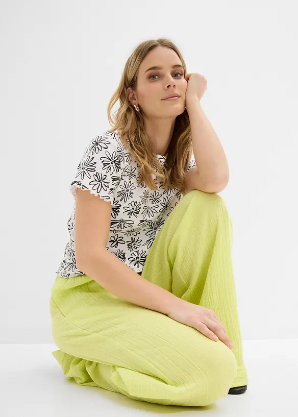 Pull on-bukse i luftig musselin, bonprix